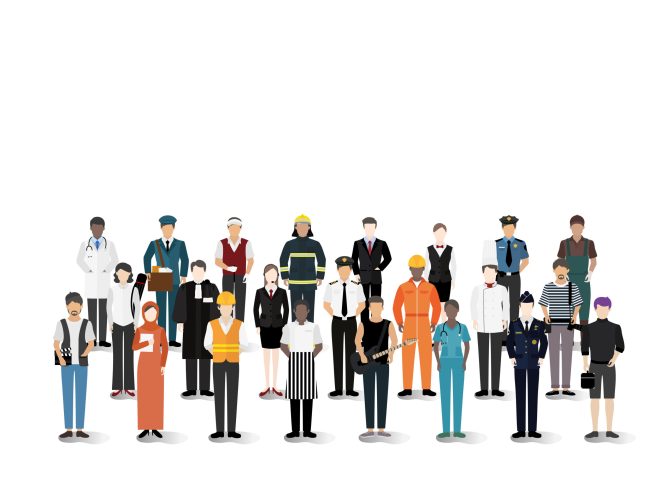 Basic RGB Illustration vector of various careers and professions
